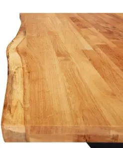 vidaXL Dining Table Natural 120x65x75 cm Solid Oak Wood