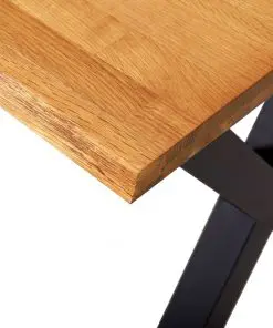 vidaXL Dining Table Natural 120x65x75 cm Solid Oak Wood