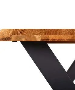 vidaXL Dining Table Natural 120x65x75 cm Solid Oak Wood