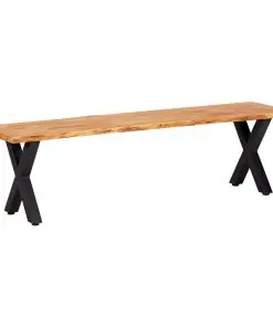 vidaXL Bench 160 cm Natural Solid Oak Wood