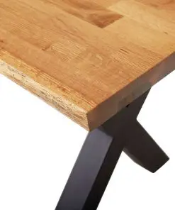 vidaXL Bench 160 cm Natural Solid Oak Wood