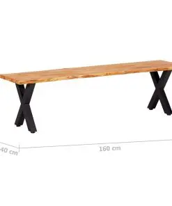 vidaXL Bench 160 cm Natural Solid Oak Wood