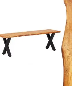 vidaXL Bench 140 cm Natural Solid Oak Wood