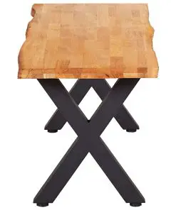 vidaXL Bench 140 cm Natural Solid Oak Wood