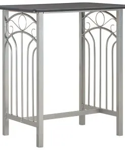 vidaXL 3 Piece Bar Set Wood and Steel Black