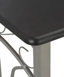 vidaXL 3 Piece Bar Set Wood and Steel Black