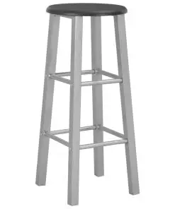 vidaXL 3 Piece Bar Set Wood and Steel Black