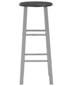 vidaXL 3 Piece Bar Set Wood and Steel Black