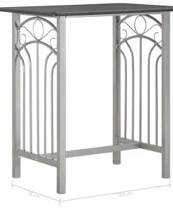 vidaXL 3 Piece Bar Set Wood and Steel Black