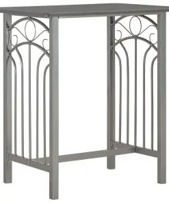 vidaXL 3 Piece Bar Set Wood and Steel Anthracite