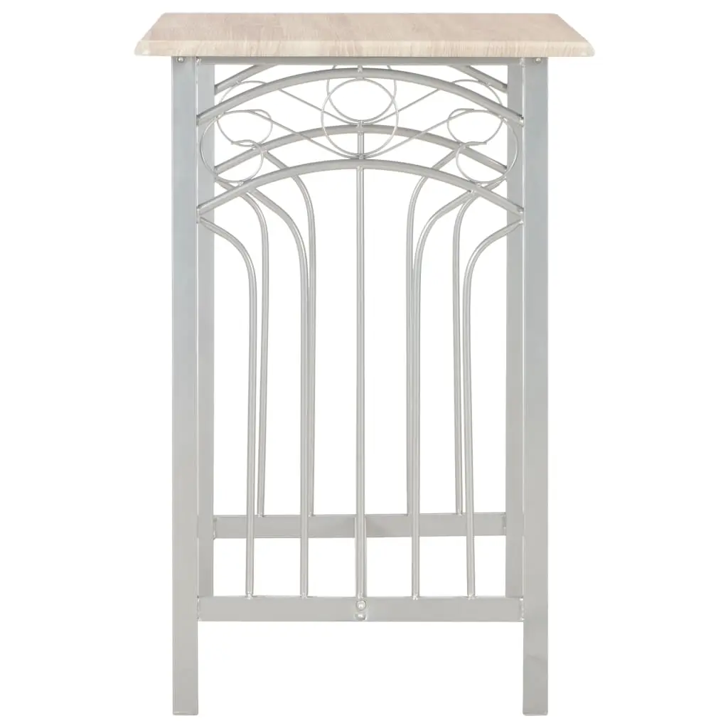 vidaXL 3 Piece Bar Set Wood and Steel