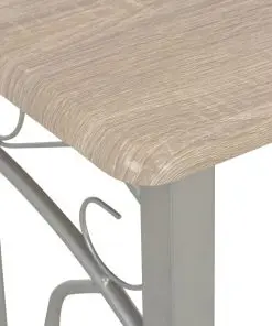 vidaXL 3 Piece Bar Set Wood and Steel