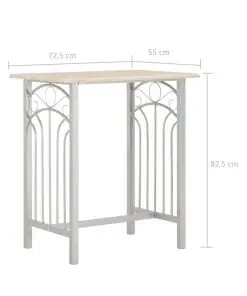 vidaXL 3 Piece Bar Set Wood and Steel