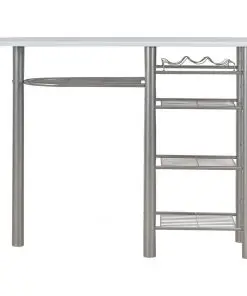 vidaXL 3 Piece Bar Set with Shelves Wood and Steel White