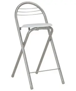 vidaXL 3 Piece Bar Set with Shelves Wood and Steel White