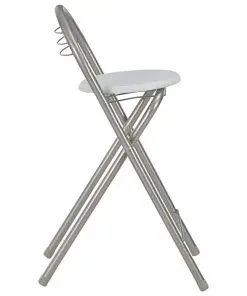 vidaXL 3 Piece Bar Set with Shelves Wood and Steel White