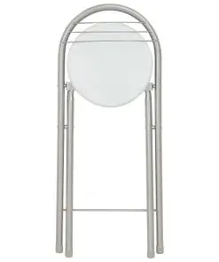 vidaXL 3 Piece Bar Set with Shelves Wood and Steel White