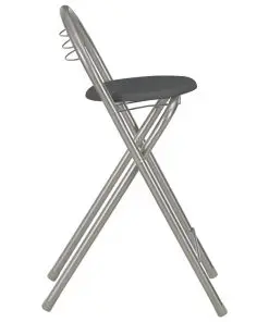 vidaXL 3 Piece Bar Set with Shelves Wood and Steel Black