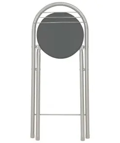 vidaXL 3 Piece Bar Set with Shelves Wood and Steel Black