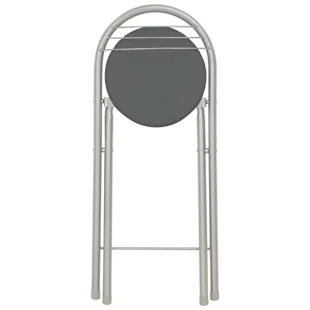 vidaXL 3 Piece Bar Set with Shelves Wood and Steel Black