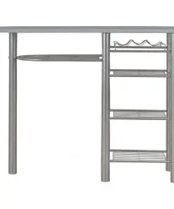 vidaXL 3 Piece Bar Set with Shelves Wood and Steel Grey
