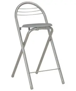 vidaXL 3 Piece Bar Set with Shelves Wood and Steel Grey