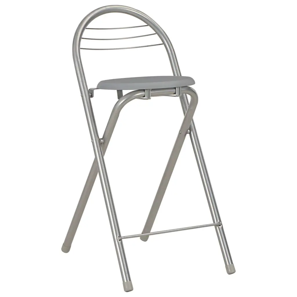 vidaXL 3 Piece Bar Set with Shelves Wood and Steel Grey