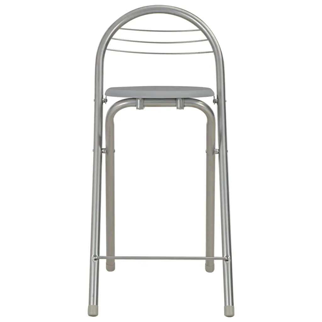 vidaXL 3 Piece Bar Set with Shelves Wood and Steel Grey