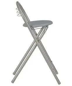 vidaXL 3 Piece Bar Set with Shelves Wood and Steel Grey