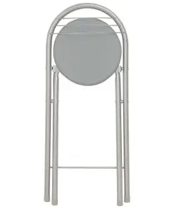 vidaXL 3 Piece Bar Set with Shelves Wood and Steel Grey