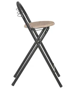 vidaXL 3 Piece Bar Set with Shelves Wood and Steel