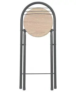 vidaXL 3 Piece Bar Set with Shelves Wood and Steel