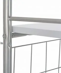 vidaXL 3 Piece Folding Dining Set with Storage Rack MDF and Steel White