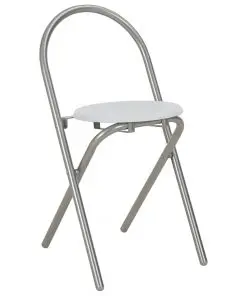 vidaXL 3 Piece Folding Dining Set with Storage Rack MDF and Steel White