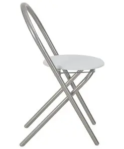 vidaXL 3 Piece Folding Dining Set with Storage Rack MDF and Steel White