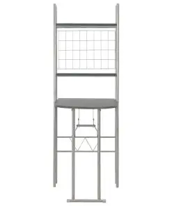 vidaXL 3 Piece Folding Dining Set with Storage Rack MDF and Steel Black