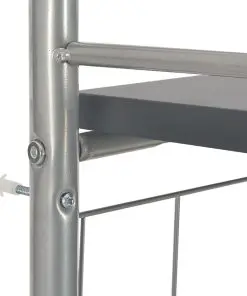 vidaXL 3 Piece Folding Dining Set with Storage Rack MDF and Steel Black