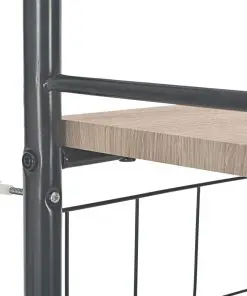 vidaXL 3 Piece Folding Dining Set with Storage Rack MDF and Steel