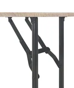 vidaXL 3 Piece Folding Dining Set with Storage Rack MDF and Steel