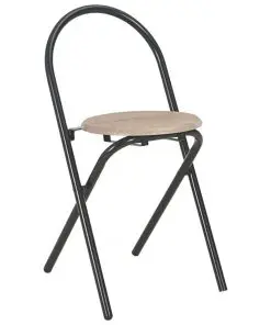 vidaXL 3 Piece Folding Dining Set with Storage Rack MDF and Steel