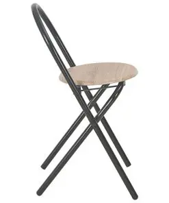 vidaXL 3 Piece Folding Dining Set with Storage Rack MDF and Steel