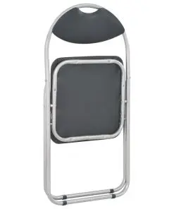 vidaXL Folding Dining Chairs 2 pcs Black Faux Leather