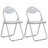 vidaXL Folding Dining Chairs 2 pcs White Faux Leather vidaXL Folding Dining Chairs 2 pcs White Faux Leather