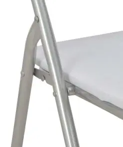vidaXL Folding Dining Chairs 2 pcs White Faux Leather
