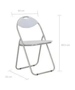 vidaXL Folding Dining Chairs 6 pcs White Faux Leather