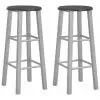 vidaXL Bar Stools 2 pcs Silver MDF