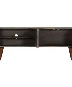 vidaXL TV Cabinet Grey 130x30x46 cm Solid Rough Mango Wood