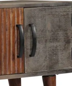 vidaXL TV Cabinet Grey 130x30x46 cm Solid Rough Mango Wood