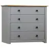 vidaXL Side Cabinet Grey 80x40x73 cm Pine Panama Range