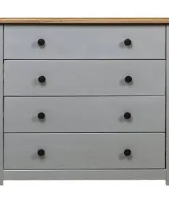 vidaXL Side Cabinet Grey 80x40x73 cm Pine Panama Range